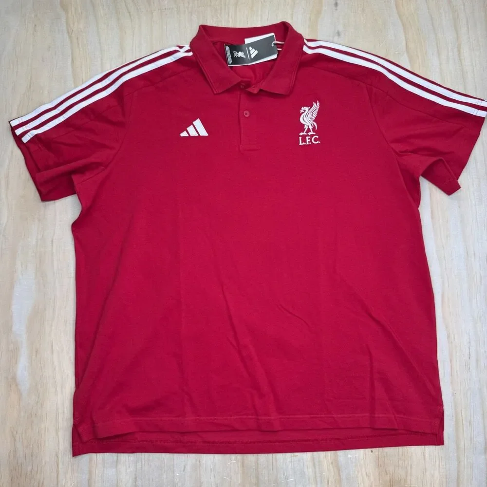 NEW Liverpool FC Adidas DNA Short Sleeve Polo Shirt Red Mens Sz 2XL JW7886